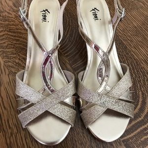 Rose gold wedge heels Fioni Sz 7.5 dressy